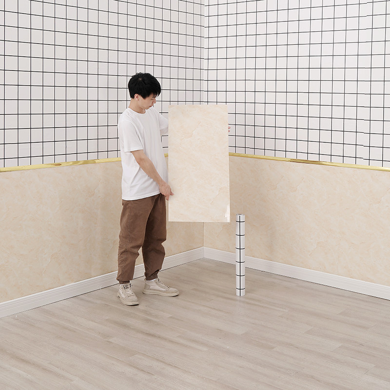 自粘瓷砖贴纸防水防撞墙裙墙围翻新墙纸自粘仿大理石护墙板背景墙,家居饰品,瓷砖贴,淘宝优惠券,粉丝福利购,淘宝优惠卷