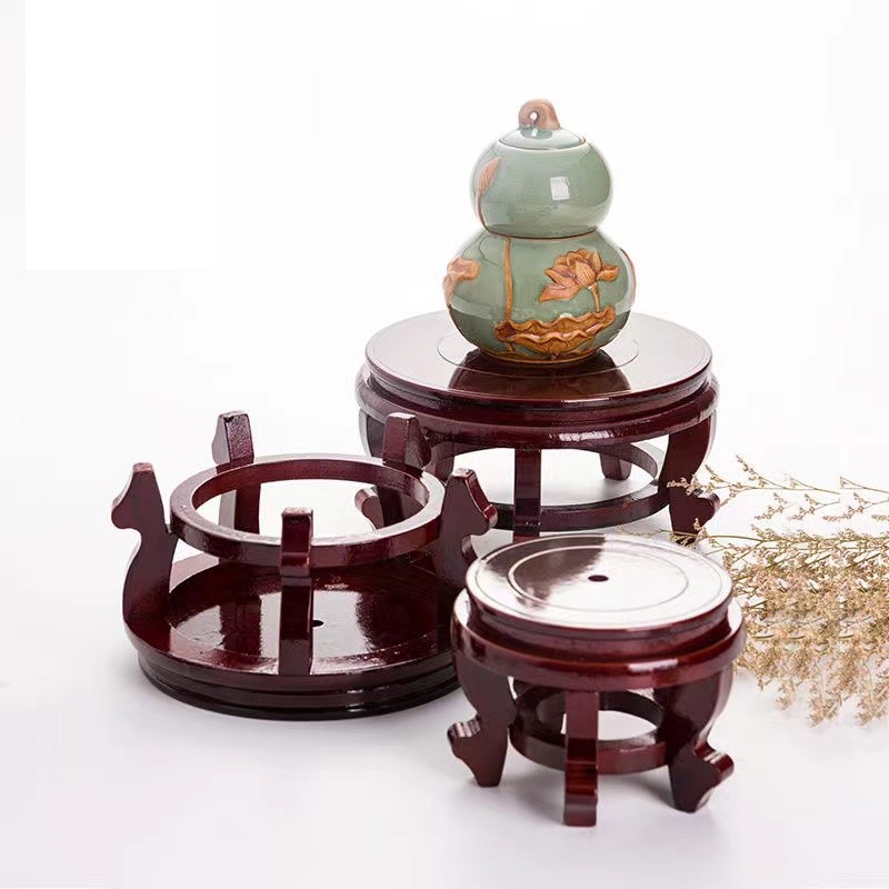 实木圆形底座花瓶酒坛花盆鱼缸高脚花架实木铜器工艺品摆饰底托架,鲜花速递/花卉仿真/绿植园艺,花架,淘宝优惠券,粉丝福利购,淘宝优惠卷