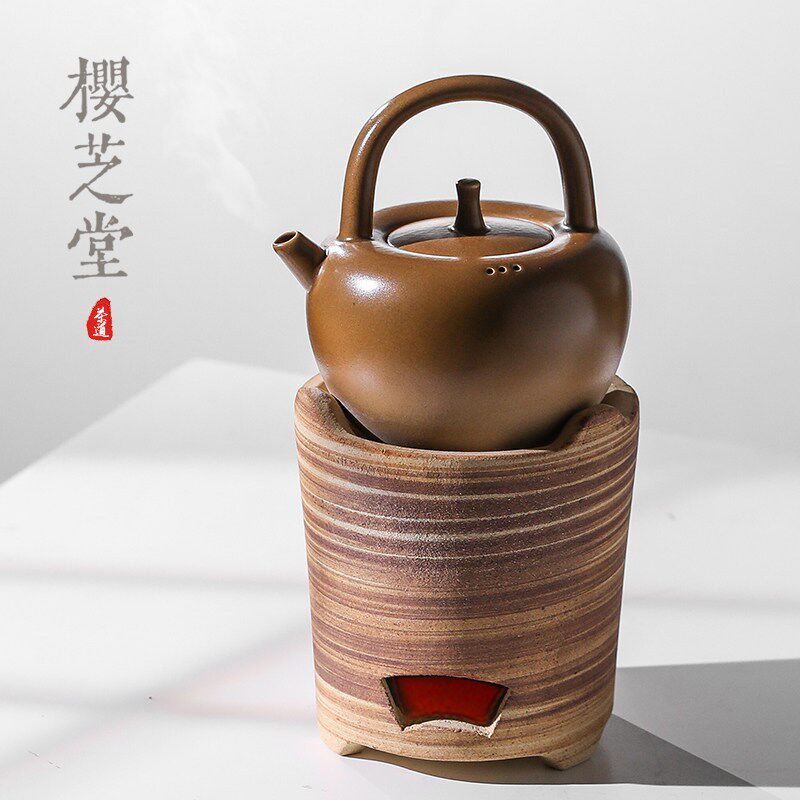 樱芝堂炭炉煮茶炉子红泥小火炉泡茶炉陶土碳烤炉户外家用烧水壶煮