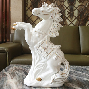 马陶瓷摆件马到成功生肖马工艺品老板办公室桌书房装饰品乔迁摆设