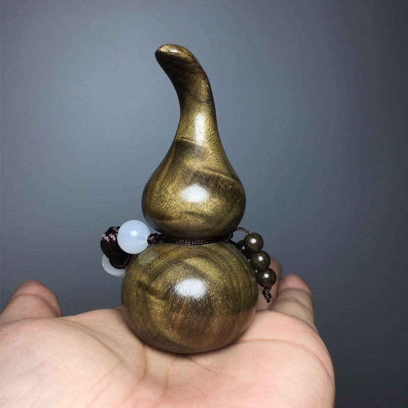 金丝楠乌木阴沉木葫芦手把件小木雕手捻随身把玩招财精品摆件挂件