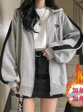 16秋冬装加厚加绒卫衣女15初中学生14岁外套少女装12大童上衣服13