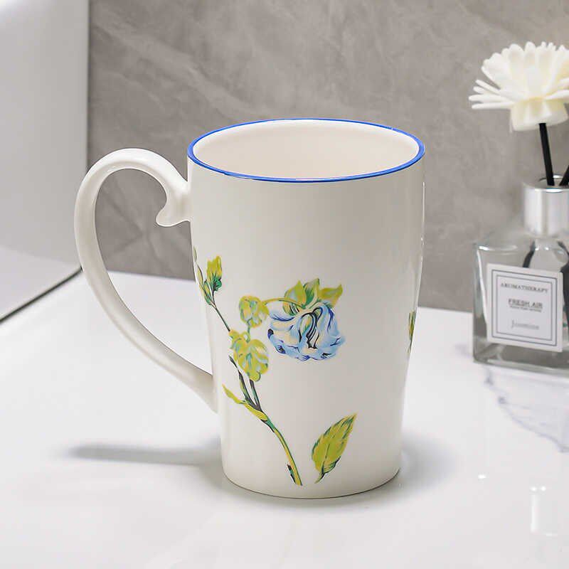 美式田园陶瓷漱口杯 民宿卫生间高档刷牙杯牙具高颜值喝水杯茶杯