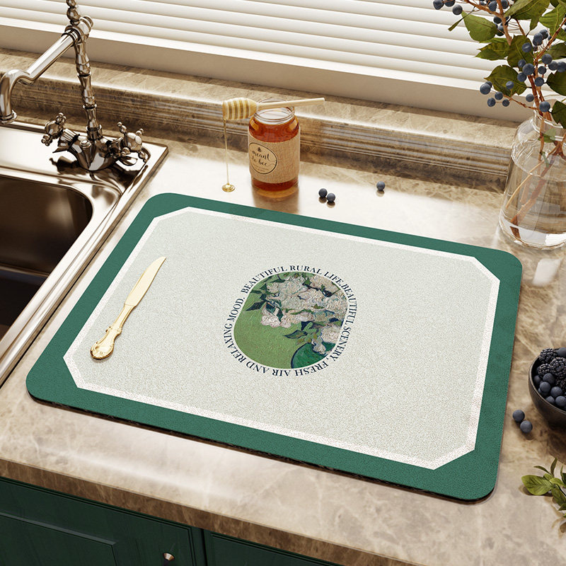 大江地垫小清新厨房沥水垫绿色隔热防烫杯垫洗手碗盘垫子吸水台垫,居家布艺,厨房地垫,淘宝优惠券,粉丝福利购,淘宝优惠卷