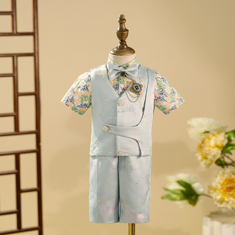 儿童西装套装英伦风男童花童宝宝周岁礼服花衬衫主持人高端小西服