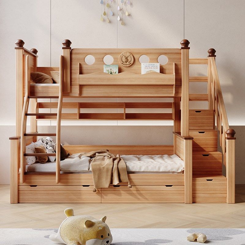 金多喜上下床双层床带书架高低床小户型上下铺床实木儿童床子母床,住宅家具,高低/子母床,淘宝优惠券,粉丝福利购,淘宝优惠卷