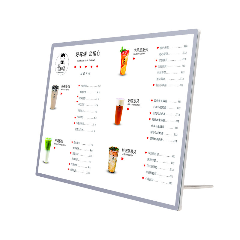 奶茶店炸鸡店A3led发光菜单牌饮品店点餐牌桌面吧台价目表灯箱