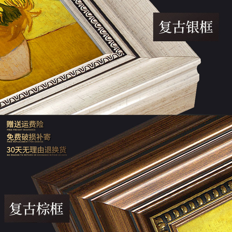 梵高向日葵美式电表箱遮丑神器竖版大尺寸配电箱电闸盒挂画简美