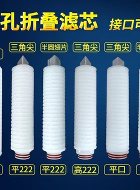 10英寸折叠滤芯长254外径68内30mmPP微孔膜滤芯平压0.22 0.45微米