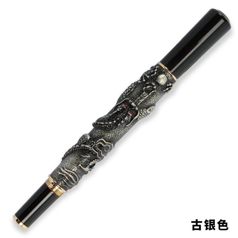 金豪东方神龙套装礼品钢笔签字笔美工笔螺旋笔帽无笔夹浇筑工艺笔