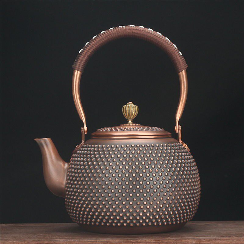 铜壶烧水壶家用纯手工铜壶纯紫铜锤纹铜茶壶电陶炉套装复古铜茶壶