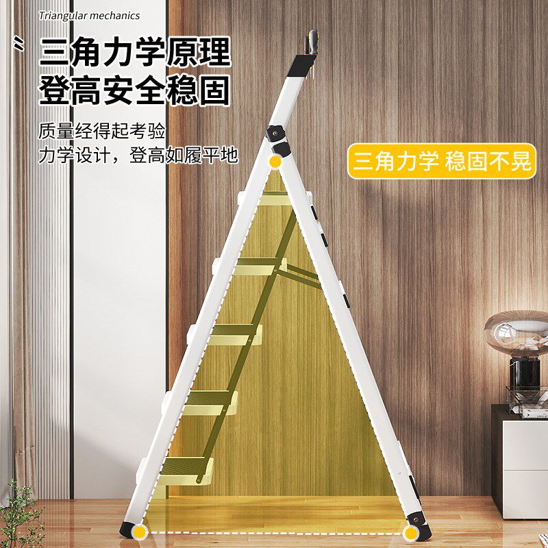 家用梯子晾衣架伸缩新款加厚加粗折叠免安装阳台晒被架卧室晾衣架