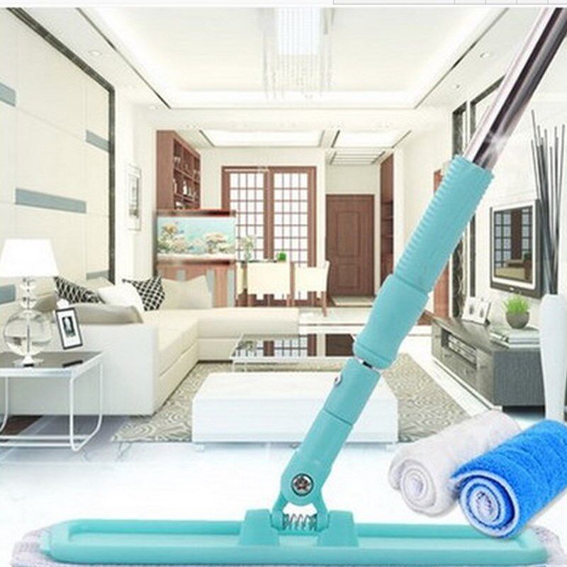 妙点静电拖把木地板打蜡瓷砖大理石家用平板拖地拖把能臣5片布