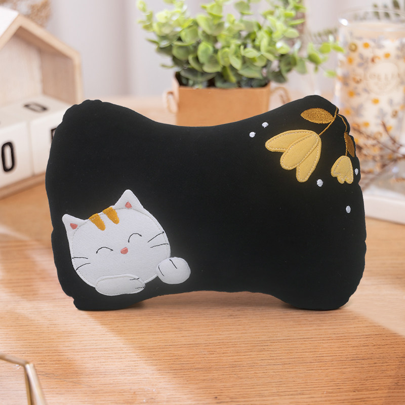 Kine猫 花朵猫汽车头枕卡通可爱车座靠枕车用护颈枕车内车载通用
