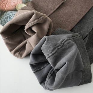 袜加绒薄款 袜螺纹高腰打底袜微压力显瘦腿裤 春秋 竖纹裤 灰色打底裤