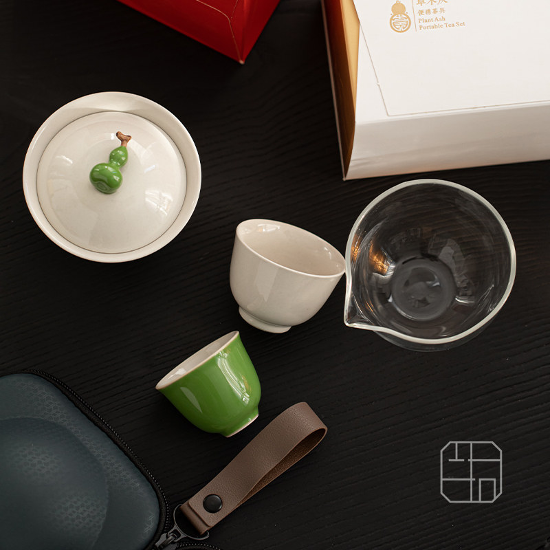 创意葫芦复古便携旅行功夫茶具套装耐热玻璃陶瓷快客杯一壶二杯