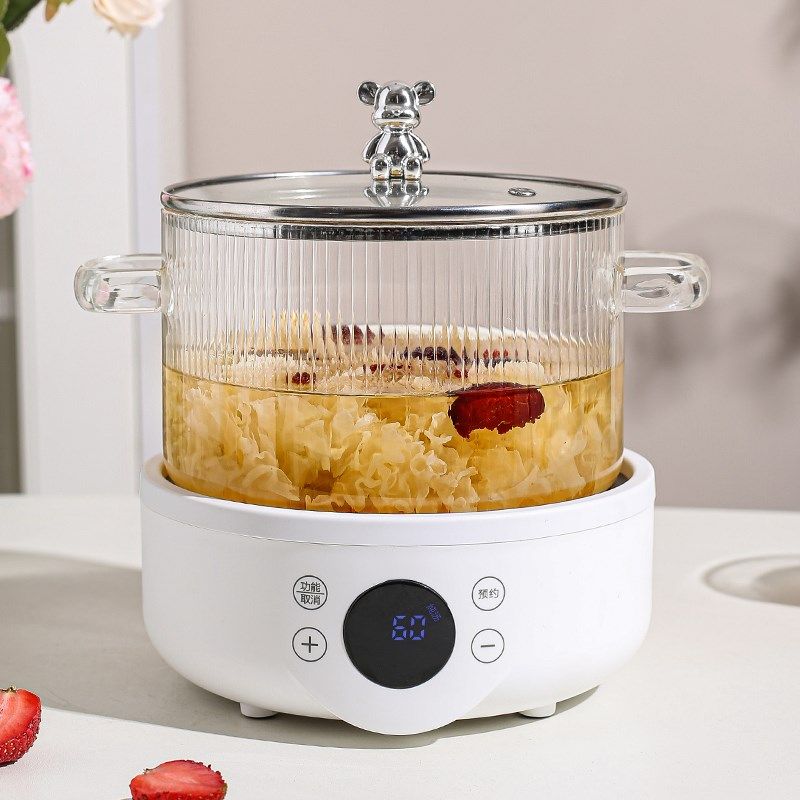 小筱熊全自动玻璃电煮锅多功能耐高温高硼硅玻璃养生锅小型慢炖锅