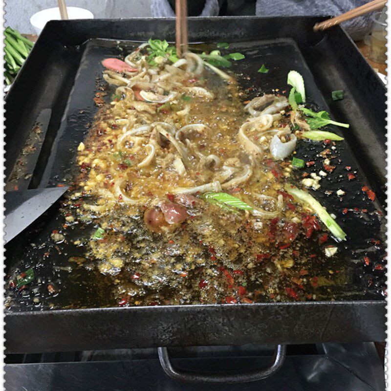 湘西铁板烧 凹型油炸煎烧烤炉烤鱼烤虾烤肉自助乌龙山铁板烧定做