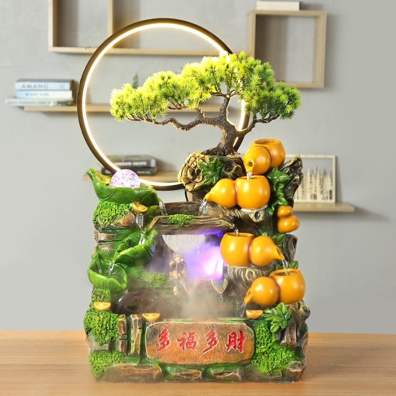 流水招财生财摆件家居创意喷泉客厅办公室桌面乔迁新居开业礼品,家居饰品,装饰摆件,淘宝优惠券,粉丝福利购,淘宝优惠卷
