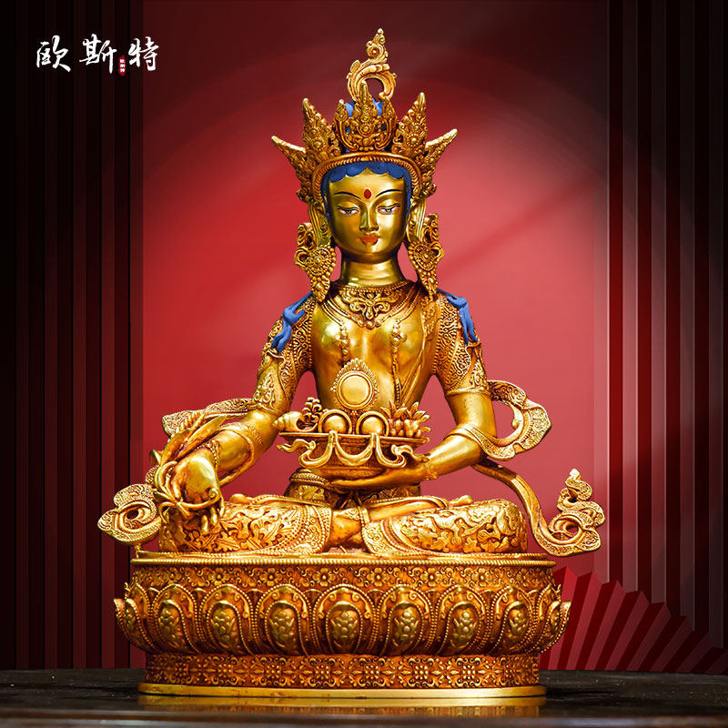 欧斯特财源度母铜像摆件7寸 錾刻尼泊尔工艺铜鎏金雕花客厅装饰品,家居饰品,装饰摆件,淘宝优惠券,粉丝福利购,淘宝优惠卷