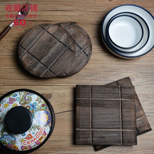 中式砂锅 垫创意茶圆形耐烫吸水性围炉煮茶壶垫桐木锅垫围炉隔热