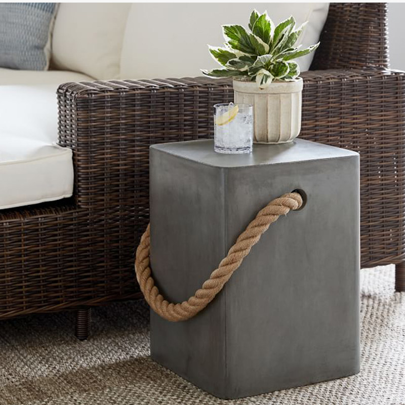 工业风现代复古时尚个性水泥桌子凳子小户型客厅沙发卧室阳台边几