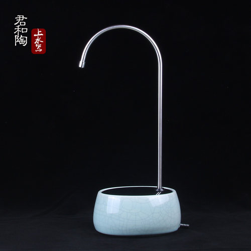 陶瓷外壳桶装水抽水器君和陶桌面智能定量电动自吸上加水机静音泵