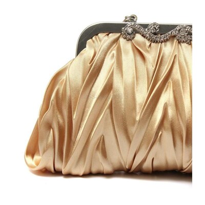 Women Crystal Satin Small Evening Clutch Bag Ladies Elegant