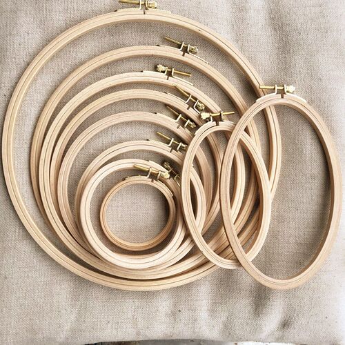 Beech Round Embroidery Hoops Oval Hand Embroidery Rack Ring