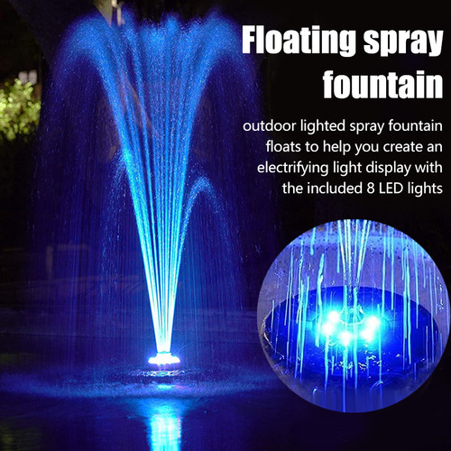 Garden Solar Water Floating Fountain Pool Pond Waterfall Dec