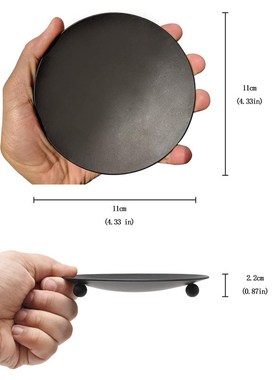 复古铁艺烛台铁盘蜡烛台托盘浪漫婚礼烛光晚餐蜡烛杯金属蜡烛底座