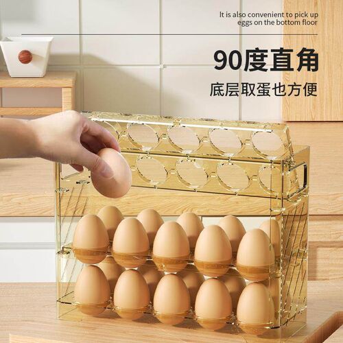 Egg Storage Box - Food-Grade PET Multi-Layer, Can Hold 30 Eg