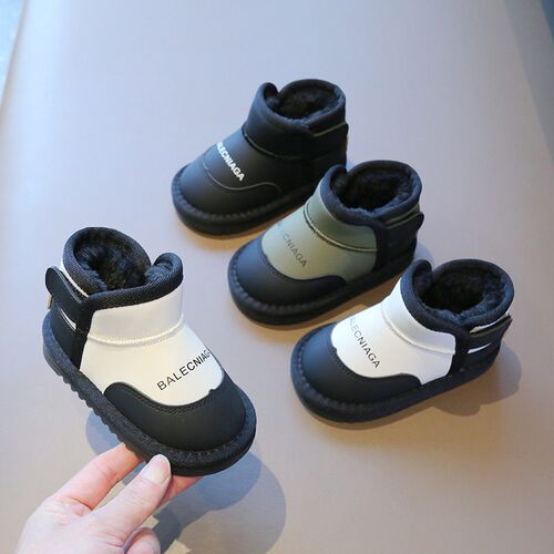 Baby Snow Boots 2025 Boys Plus Velvet Cotton Shoes Female In