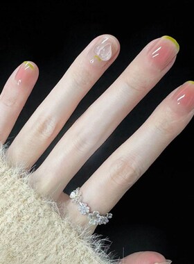 24pcas/box Fake Nails Press on Short Reusable with Designs S