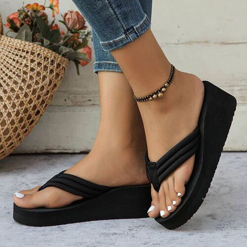 Lightweight Wedge Flip Flops for Women Fashion Clip Toe