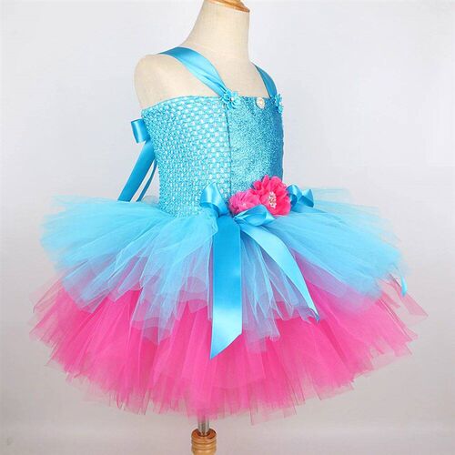 Trolls Tutu Dress for Girls Princess Poppy Birthday Costumes