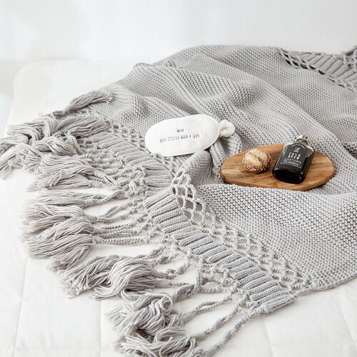 Blankets for Beds Hand-knitted Sofa Blanket Photo Props  Tas