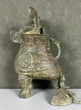 妇好鸮尊乔迁新居办公桌博古架仿古做旧铜摆件青铜器工艺品容酒器