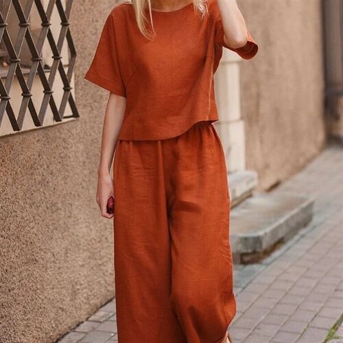 2025 Casual Plus Size Suit Loose Solid lor Shirt Trousers Tw