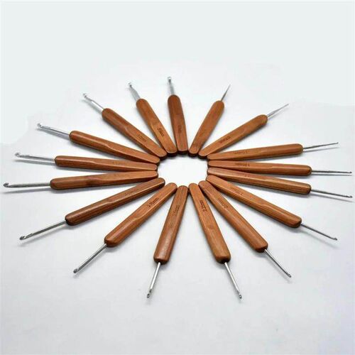 Bamboo Crochet Knitting Needles Hooks Yarn Weave Handle Hook