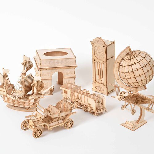 3D Wooden Puzzles Car Aircraft Ship Model Making Animal Diy