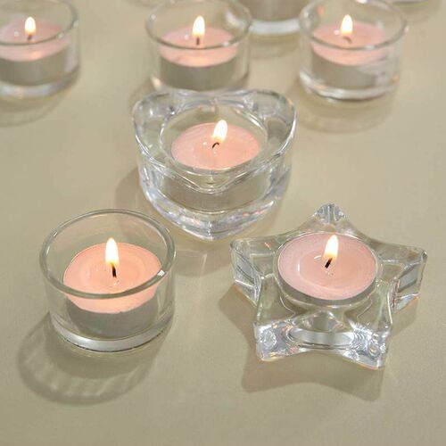 Simple family style small glass candle candlestick romantic