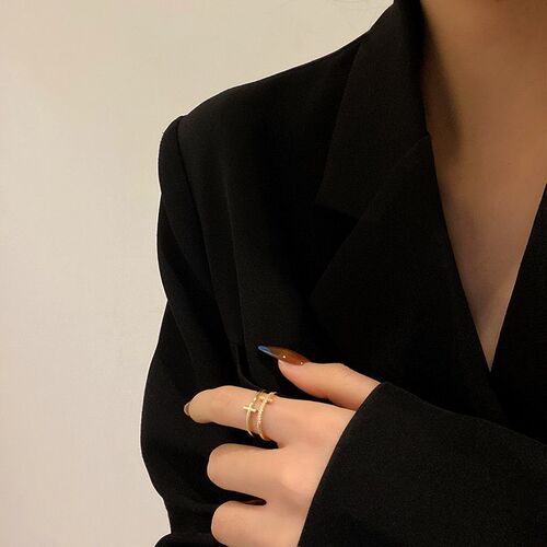 14 Style Trendy Cross Crystal Couple Ring Women Finger Jewel