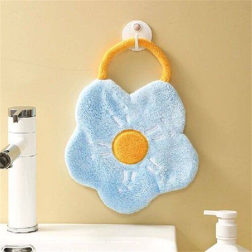 Coral Fleece Hangable Thicken Towel Flower Towel Cute