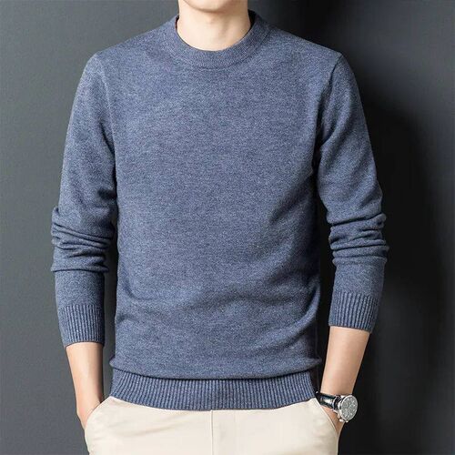 10 Colors Autumn and Winter Mens Thick Round Neck Sweater F