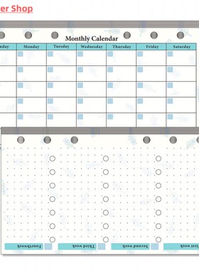 6 hole Loose-leaf Weekly Notes Planner Refill Diary Journal