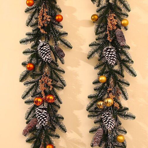 2025新款Christmas wicker wreath Christmas tree圣诞节藤条花环