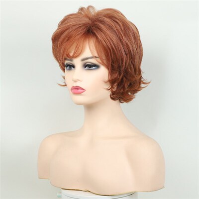 Wig Womens Full-headed Side-parted Short Curly Hair Chemica