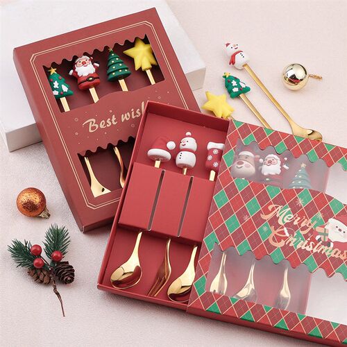 Christmas spoon cutlery set Dessert coffee spoon fruit fork