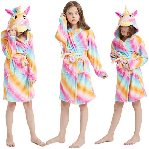 2021 Kids Unicorn Bath Robes Winter Childrens Bathrobe Kigu